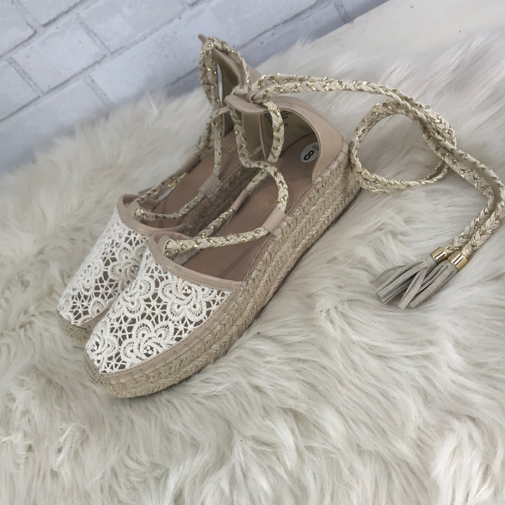 NWT Nanette Lepore Bitsy Lace Platform Espadrilles - Picture 6 of 7